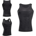 thumbnail image 3 of MINKUROW Mens Slimming Body Shaper Vest Shirt Abs Abdomen Slim Black,XL, 3 of 7