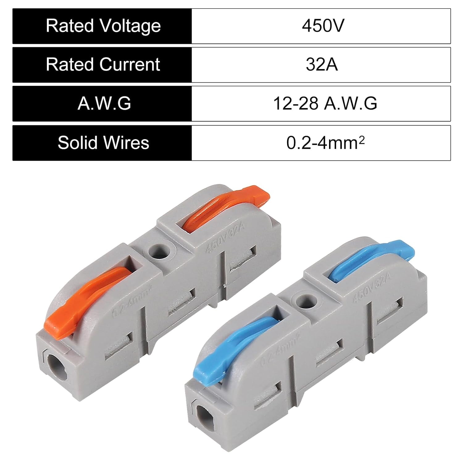 60 pieces of quick connect electrical terminal block kit lever type terminal block compact through type straight terminal 28-121 in 1 out insulated terminal for household terminal block connector