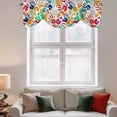 thumbnail image 2 of Colorful Handprints Tie Up Valance Curtains for Windows, Kitchen Curtains Window Treatments, Rainbow Abstract Hand Foot Prints Short Window Shades Valances for Bedroom Bathroom Cafe 54"x18", 2 of 8