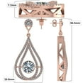 thumbnail image 3 of Chandelier Dancing Gemstone Dangle Earrings 925 Silver & Pure Brilliance Zirconia – Rose Gold Plated, 3 of 7