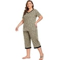 thumbnail image 5 of Cueply Women Plus Size Pajamas Set Short Sleeve Pjs Sleepwear Loungewear Nightwear with Pockets, 5 of 7