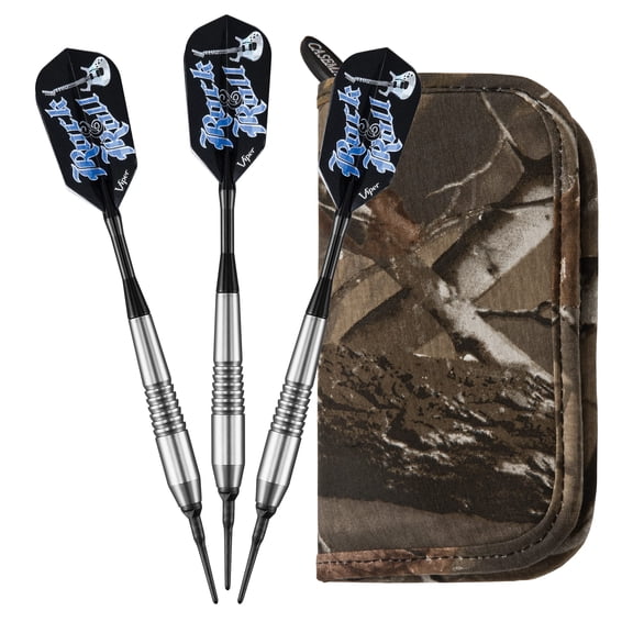 Viper Rock & Roll 18 Gram Soft Tip Darts & Casemaster Deluxe Realtree Dart Case