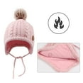 thumbnail image 4 of Winter Baby Boys Hat Fleece Lining Toddler Kids Earflap Beanie Warm Baby Hats for Girls with Pompom (Pink,S), 4 of 5