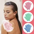 thumbnail image 4 of 6Pcs Exfoliating Gloves Bamboo Exfoliator Mitt Body Scrub Exfoliating Washcloths Scrubbing Glove for Shower, Spa, Massage and Dead Skin Cell Remover Loofah (Green, blue, pink), 4 of 5