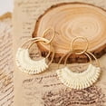 thumbnail image 3 of Raffia Hoop Earrings for Women Girls Fun Boho Summer Beach Earrings Lightweight Handmade Straw Wicker Rattan Dangle Earrings Statement Geometric Round Drop Earrings, 3 of 5