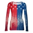 thumbnail image 5 of Iaqnaocc 4th of July Sexy Tops for Women Patriotic Long Sleeve Vintage American Flag Stars T-Shirts Slim Fitted Fashion Tees Blouses Casual Round Neck Spring Day Tee Top Royal Blue XXL, 5 of 5