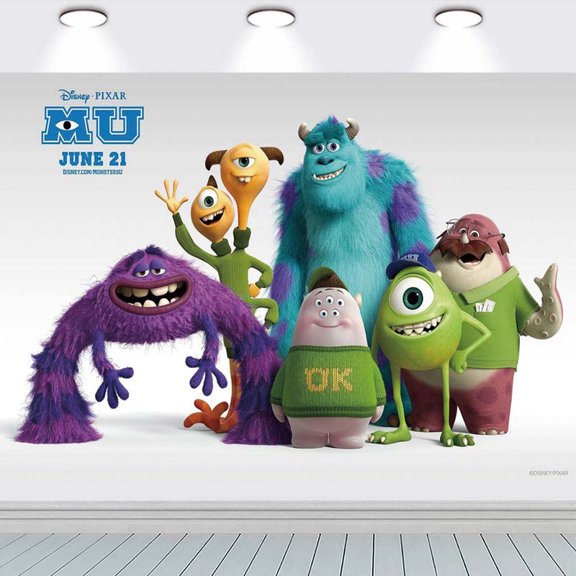 Monsters, Inc. Franchise Backdrop Banner Party Supplies Poster Movie Theme Background for Photography Birthday Decorations