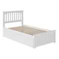 thumbnail image 1 of Leo & Lacey Lit Plateforme Urbain Simple avec Rangement en Bois Massif à 2 Tiroirs, Blanc, 1 of 5