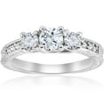 thumbnail image 1 of 1ct Vintage Diamond Three Stone Engagement Ring 14K White Gold, 1 of 3
