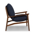thumbnail image 6 of Grain Wood Furniture Solid Wood Mid Century Lounge Chair with Indigo Blue Cushions, 6 of 6