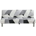 thumbnail image 2 of CHOK 2024 Big Size Folding Sofa Bed Cover  Printing Geometric Futon Slipcover  Polyester Elastic Fabric All-Inclusive Cover  Furniture Protector  #05 Grey triangle, 2 of 9
