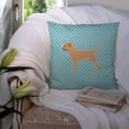thumbnail image 3 of Carolines Treasures BB3689PW1414 Border Terrier Checkerboard Blue Fabric Decorative Pillow, 3 of 4