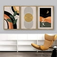 thumbnail image 5 of IDEA4WALL Framed Canvas Print Wall Art Set Mid-Century Geometric Plant Polygon Landscape Abstract Shapes Minimalism Boho Decorative for Home Decor - 16"x24"x3 Natural, 5 of 5