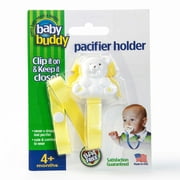 Baby Buddy Pacifier Holder Clip-Cute Fashionable Bear Clips onto Babys Shirt, Snaps to Paci, Teether, Toys, Yellow, 1pk