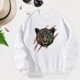 thumbnail image 1 of Sudadera para mujer, sudadera con cuello redondo, disfraces de otoño, traje de regalo de año Nuevo estampado, camisetas informales holgadas de manga , l L, 1 of 10