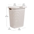 thumbnail image 3 of Cesto de ropa Mind Reader Slim para ropa, 50 L, color marfil, 3 of 6