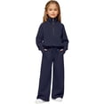 thumbnail image 3 of Kiijoy Girls Casual Tracksuit Half Zip Hoodie Sweatpants Athletic Outfits, Sizes 4-16, 3 of 3