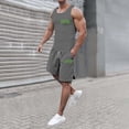 thumbnail image 2 of Afdoent Men's 2 Piece Short Set Mens Casual Summer Outfits For Everyday Wear Unique Printed Sleeveless Vest And Shorts Set For Outdoor Activities Versatile Style Beach Clothes Comfortable, 2 of 9