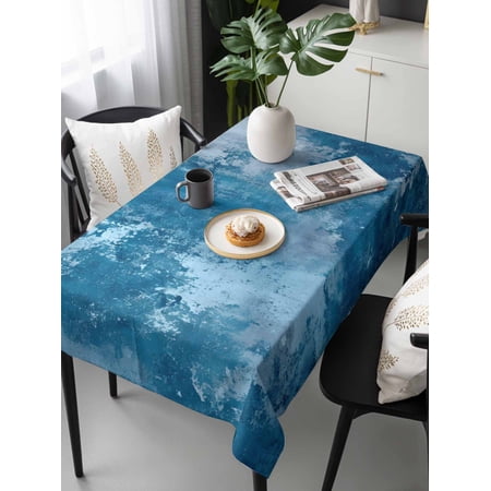 Vintage Blue Tablecloth Rectangle Table Cloths 54x108 Waterproof Outdoor Table Cloth Covers Decorative Table Protector Oil Painting Modern Abstract Art Washable Table Cover for Kitchen Dinning Party