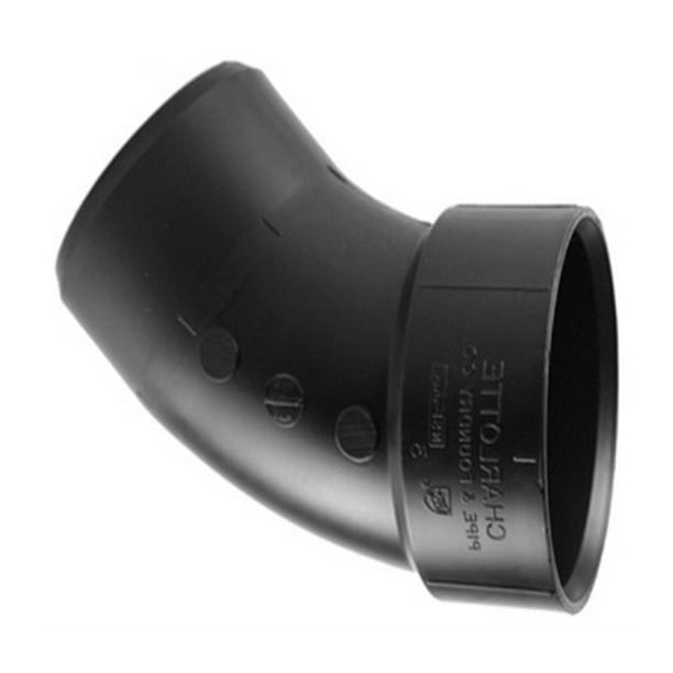 Charlotte Pipe ABS 00323 1000HA 3 Inch Abs/Dwv Black 45 Degree Street