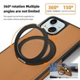 thumbnail image 3 of Allytechgroup Magnetic Case for iPhone 15, Built-in Invisible 360° Rotatable Kickstand, Compatible with MagSafe, PU Leather Slim Shockproof Protective Phone Case Cover, Brown, 3 of 7