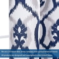 thumbnail image 3 of DriftAway Evelyn Thermal Room Darkening Grommet Unlined Window Curtains Ikat Floral Pattern Set of 2 Panels 120"L x 52"W Navy Blue, 3 of 6