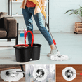 thumbnail image 4 of 360° Spin Mop Bucket System with Wringer, 4 Microfiber Replacement Mop Heads, Stainless Steel Bucket, Household Floor Cleaning Kit, 4 of 6