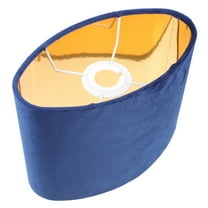 Navy Blue Small Oval Lampshade Rectangular Table Office