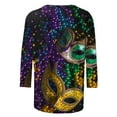 thumbnail image 4 of Xuyuer Carnival Style Print T-Shirt - Women's Fashion Loose Round Neck 3/4 Sleeve Top for Daily Wear, Festival Themed Outfits, Playful Seasonal Style & Streetwear Statement Piece, 4 of 5