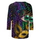 thumbnail image 4 of Xuyuer Carnival Style Print T-Shirt - Women's Fashion Loose Round Neck 3/4 Sleeve Top for Daily Wear, Festival Themed Outfits, Playful Seasonal Style & Streetwear Statement Piece, 4 of 5