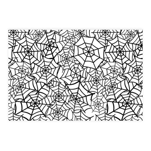 Koyal Wholesale Halloween Placemats, Black Spiderwebs Disposable Cardstock Paper Table Mats for Dining, 8-Pk
