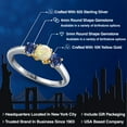 thumbnail image 2 of Gem Stone King 925 Silver and 10K Yellow Gold White Ethiopian Opal and Blue Created Sapphire Engagement Ring for Women | 0.80 Cttw | Round Cabochon 5MM | Gemstone October Birthstone | Size 8, 2 of 6