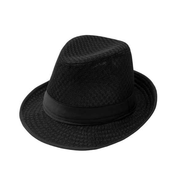 HGIEYS Straw Fedora Hat for Women Men Mesh Trilby Hat Panama Cuban Summer Beach Sun Outdoor