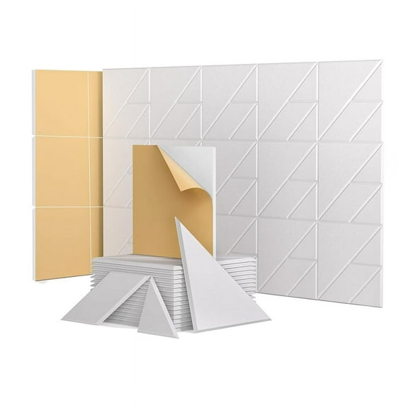 12 Pack Soundproof Wall Panels, 12x12x0.4Inch Self-Adhesive Sound Proof Panels Acoustic for Home, Office