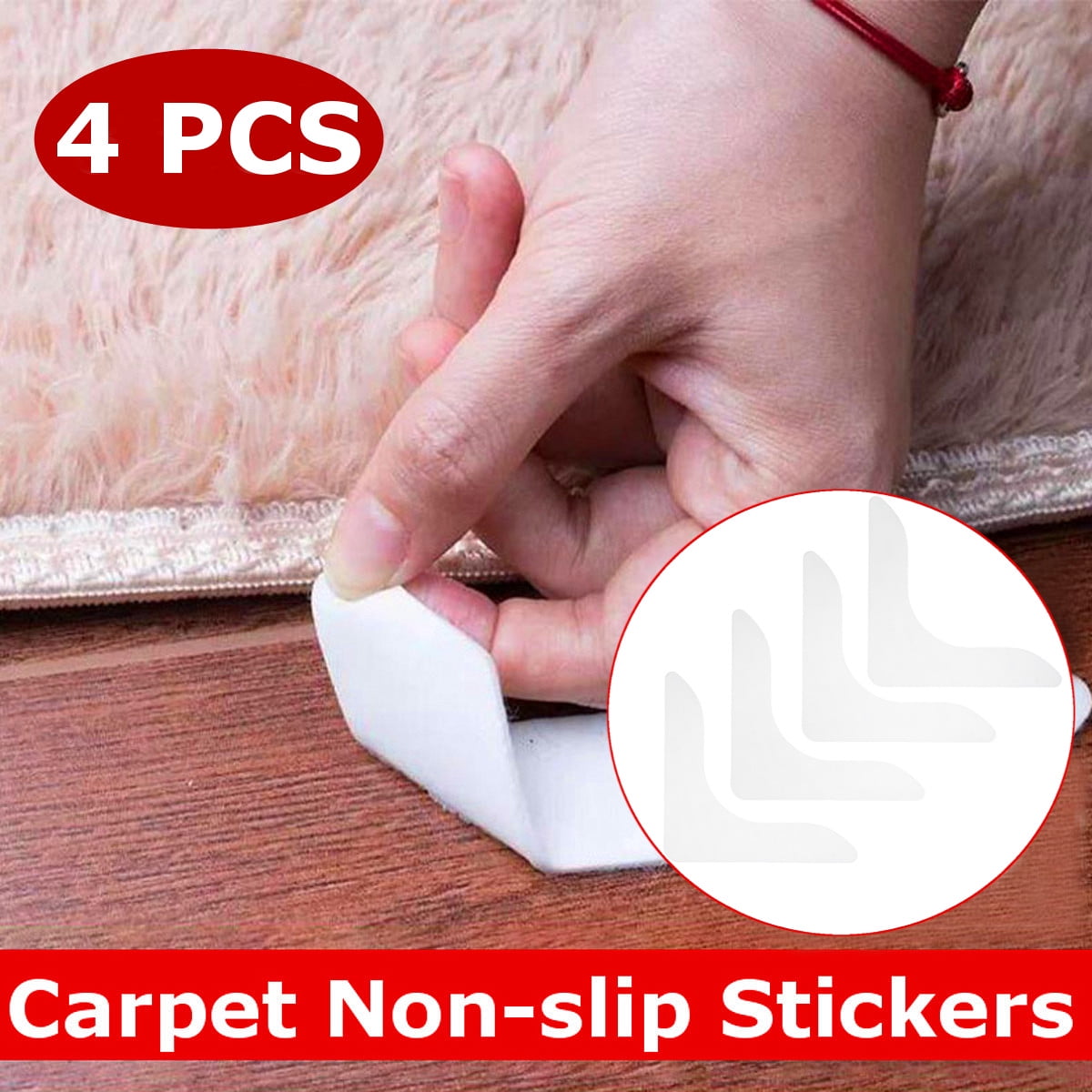 Rug Anchors Carpet Hook and Loop NonSlip Mat AntiSkid Stickers Right