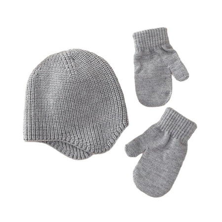 

Qudderr Baby Newborn Girls Boys Winter Hats Gloves Scarf Set Solid Colo Warm Knitted Hat Gloves Scarf Outfit for Boys Girls for 3-18 Months