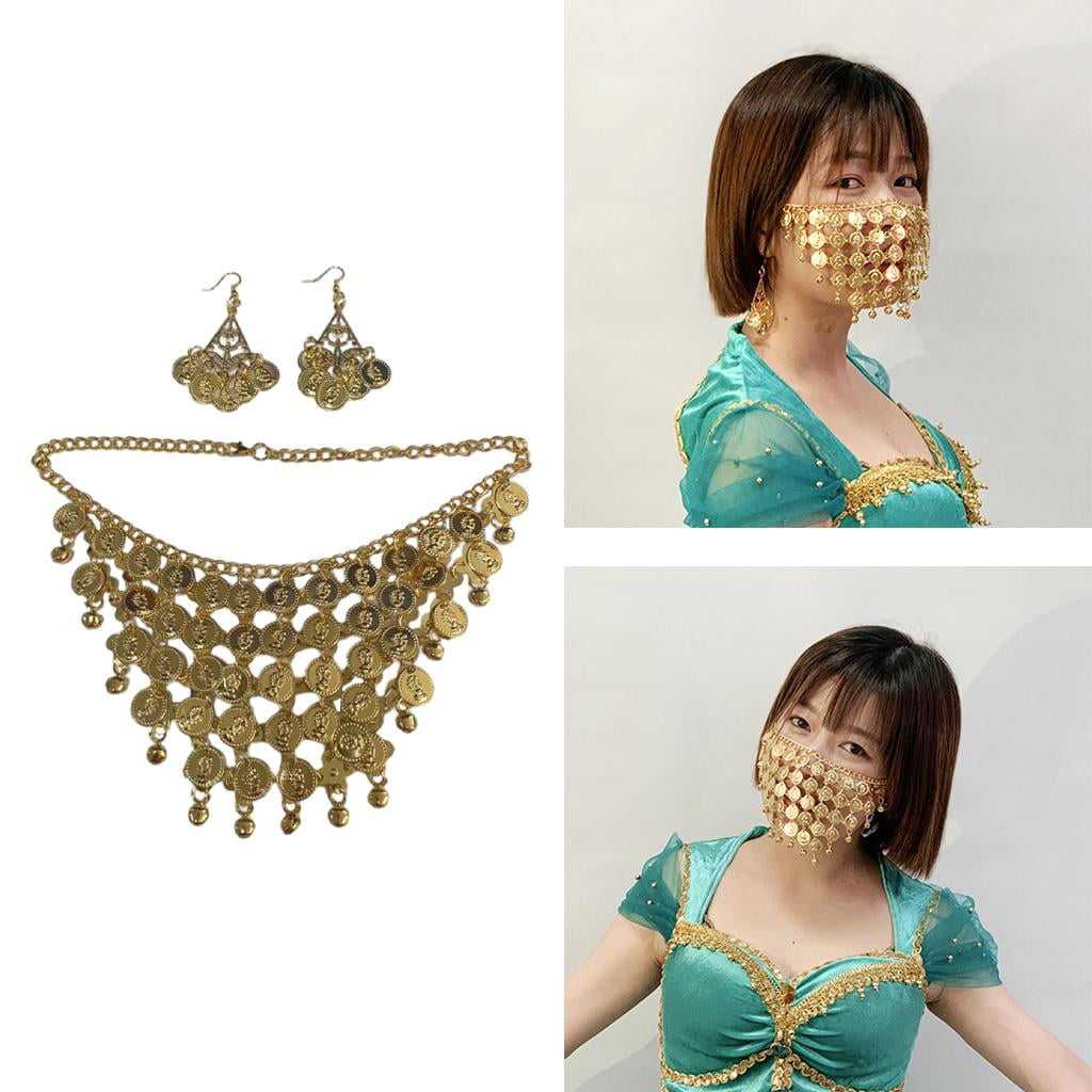 Boxed Gold Plated Double Sided Shiny & Textured Metal Bar Fringe Fan Necklace 