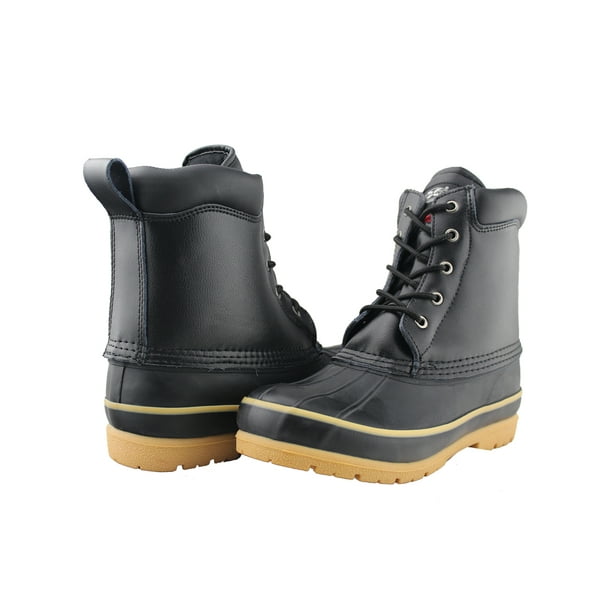 Tanleewa Men's Leather Snow Boots Waterproof Non Slip Insulated Winter