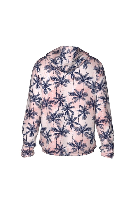 Tropics Palm Trees Print Women Men Sun Protection UPF 50+ Jackets Zip Up Long Sleeve Hoodie Hiking Lightweight with Pockets