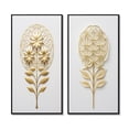 thumbnail image 2 of Designart "Golden Elegance Flower of Life" Abstract Botanicals Framed Wall Art Set Of 2 - Modern Gold Framed Canvas Set For Living Room Decor, 2 of 6