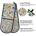thumbnail image 2 of Yayeee Double Oven Mitt Kitchen Heat Resistant Baking 35" x7" Quilted Glove, Green Wildflower Pattern, 2 of 6