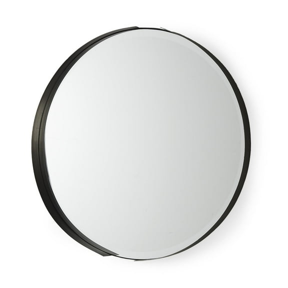 Mercana Adrianna Black Metal Round Mirror 69325