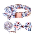thumbnail image 1 of Conjunto de collar y correa para perro con lazo de flores Collar para niña con placa de identificación y hebilla de metal ajustable para perros pequeños, medianos y grandes, 1 of 8