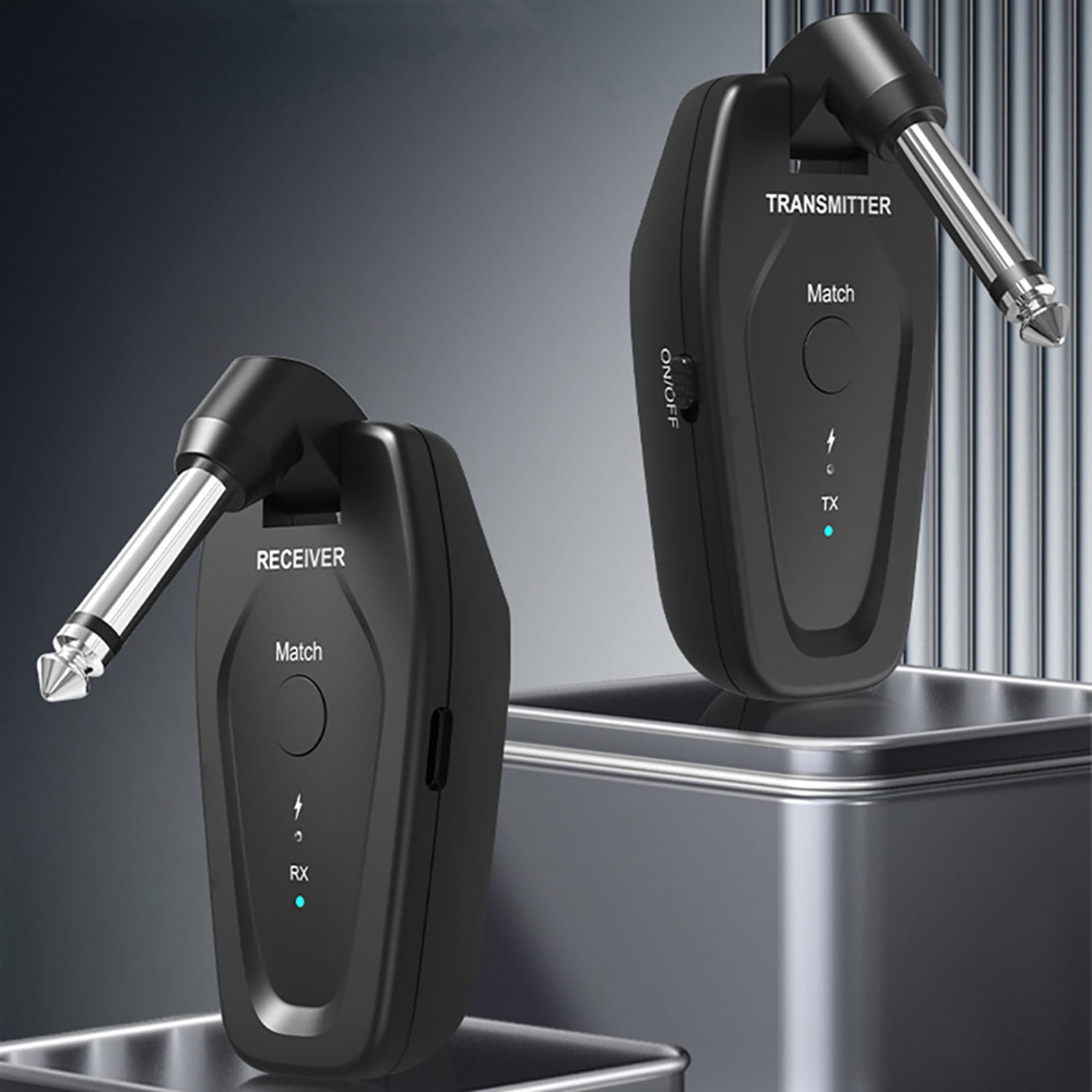 Portable Rechargeable Wireless Guitar System UHF Technology, 24bit/48kHz Sampling Rate for Guitarists and Musicians