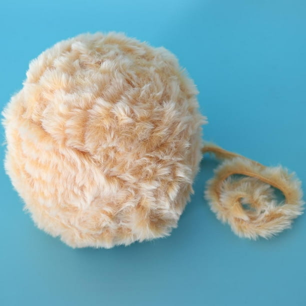 Hilo grueso sintético para tejer ropa de bebé a crochet y bufandas Beige