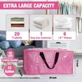 thumbnail image 3 of WORKPRO 6 Pack Extra Large Moving Bags with Zippers & Carrying Handles Backpack Straps, Heavy-Duty Storage Tote for Space Saving Moving Storage (Pink), 3 of 5