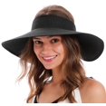 thumbnail image 1 of Visera Plegable de Paja Negra Simplicidad con Ala de 10 cm, 1 of 6
