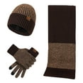 thumbnail image 2 of LIZENG Knitted Wool Hat Scarf Gloves Man and Women's Cold Warm Three Piece Set with Knit Warm Hat +Long Scarf+Touch Screen Gloves Set Neck Scarves for Women Men, 2 of 3