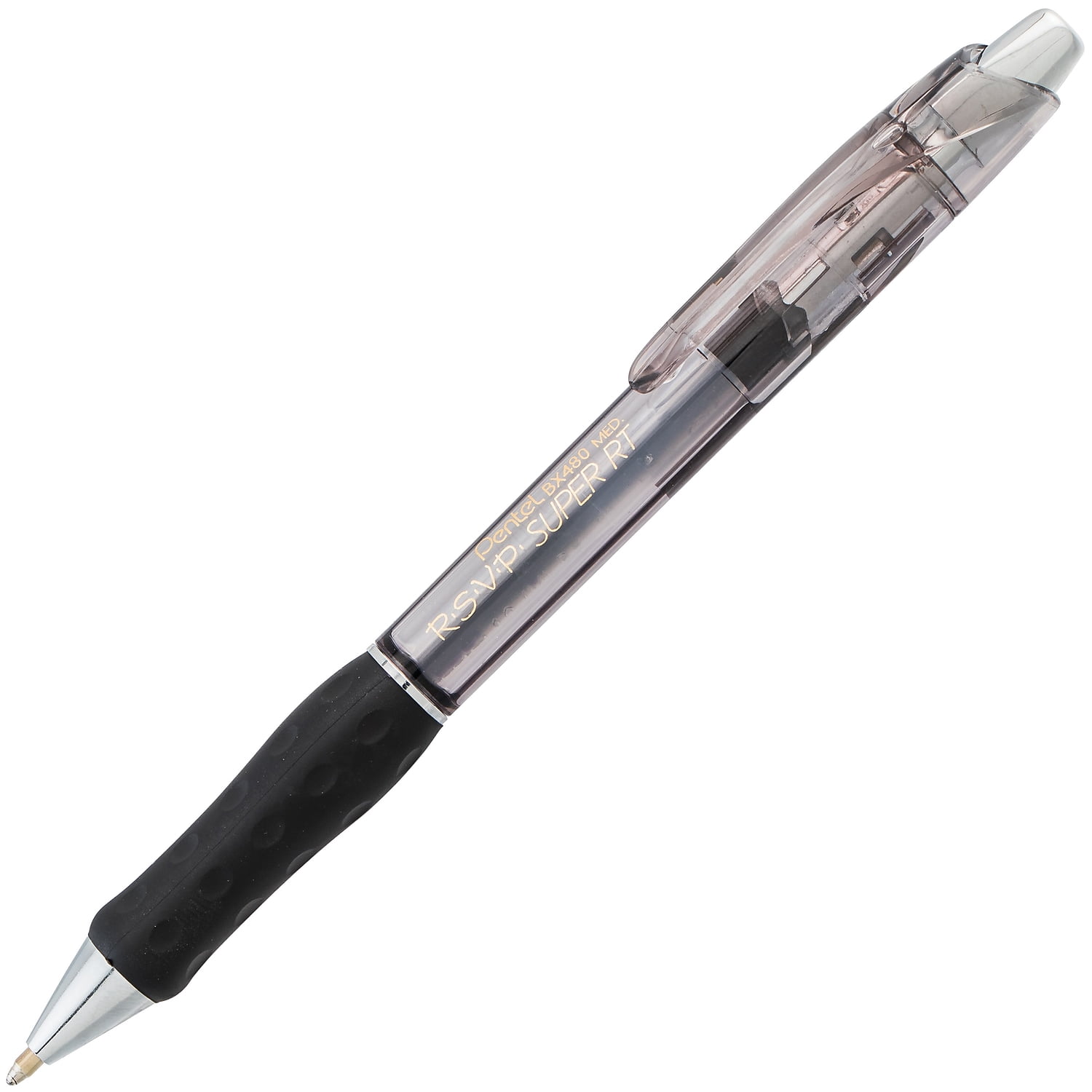 Pentel R.S.V.P. Super RT Retractable Ballpoint Pen, Black, Pack of 12