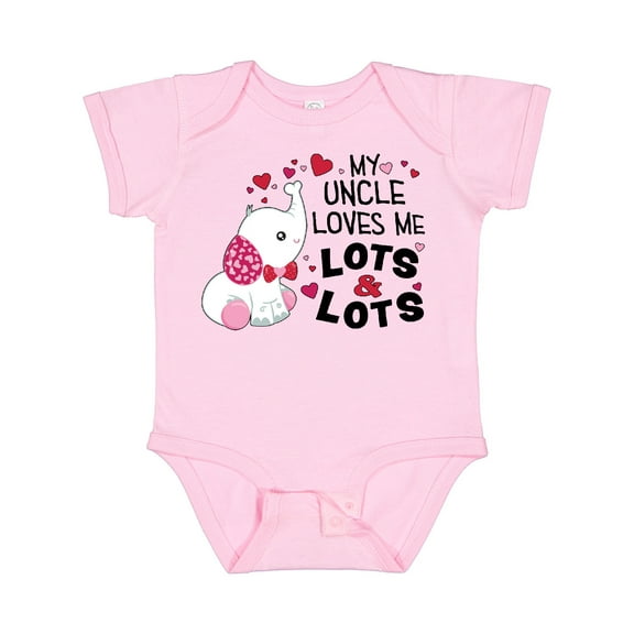 Inktastic My Uncle Loves Me Lots and Lots Cute Elephant Boys or Girls Baby Bodysuit